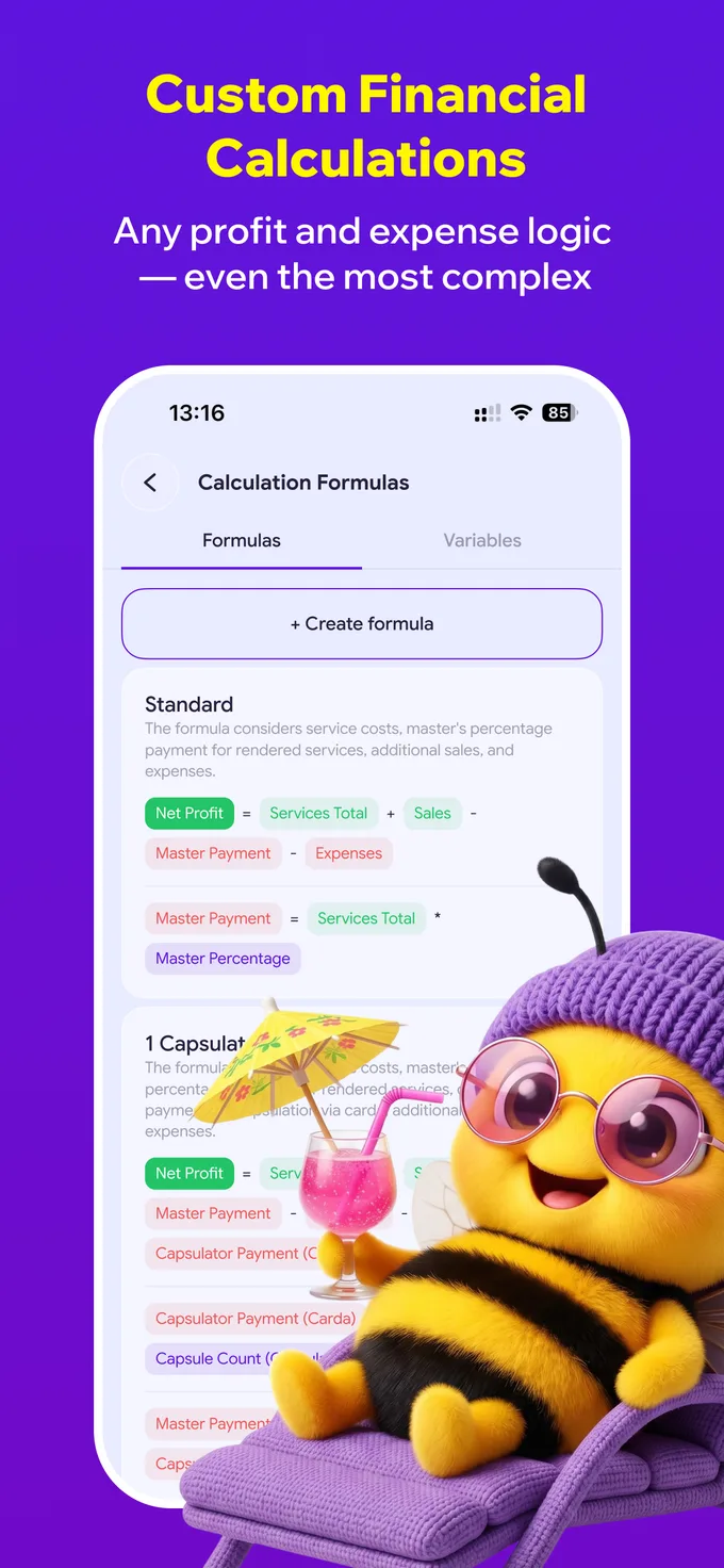 Custom payout formulas
